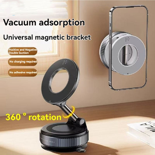 Magnetic Car Phone Holder | Foldable, Adjustable Suction Mount with Non-Slip Base