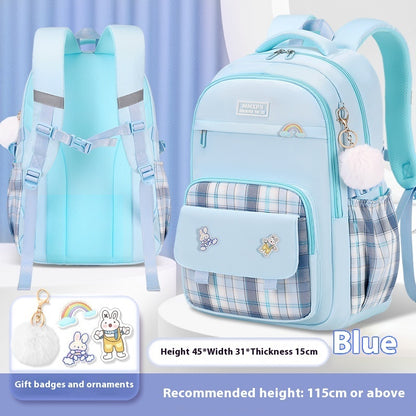 Primary School Student Schoolbag Girls' Plaid Backpack